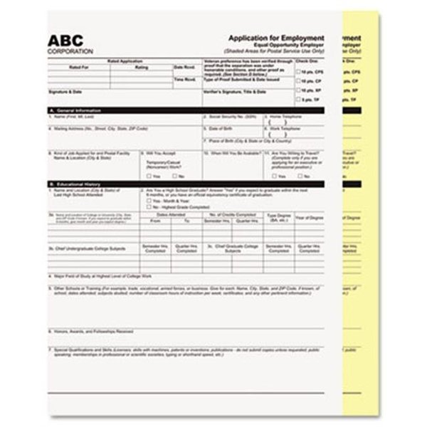 Pm Company Pm Company 59104 Digital Carbonless Paper  8.5 x 11  Two-Part  White-Canary  1250 Sets 59104